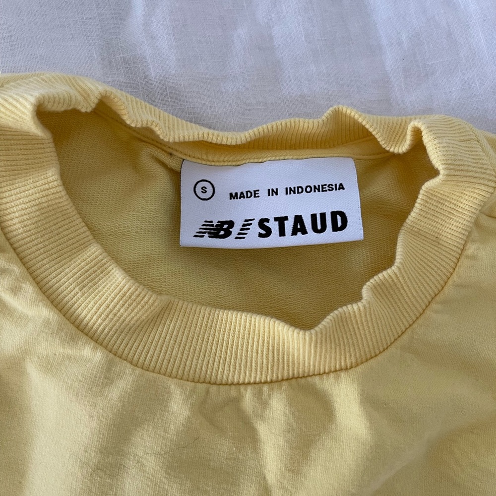 LIMITED EDITION New Balance Womens NB x Staud Sweatshirt Yellow - Picture 9 of 9